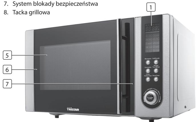 TRISTAR MW-2897 - Nazwy części kuchenki i akcesoriów - 1