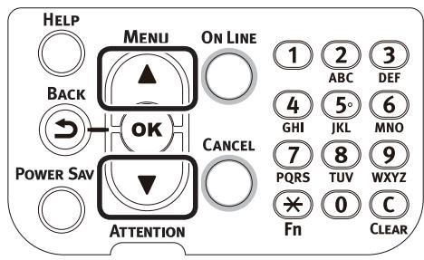 OKI PRO9541DN - Appuyer sur la touche de défilement ▲ ou ▼. - 1