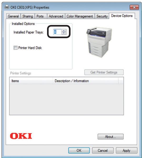 OKI PRO9541DN - En utilisant une connexion de réseau, cliquer [Get Printer Settings (Informations de l'imprimante)]. - 1