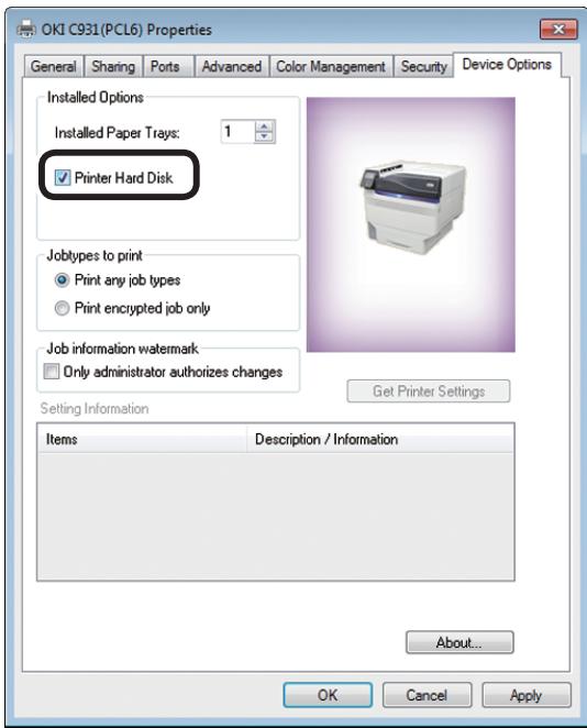 OKI PRO9541DN - En utilisant une connexion de réseau, cliquer [Informations de l'imprimante (Get Printer Settings)]. - 1