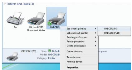 OKI PRO9541DN - Sélectionner [Démarrer] > [Appareils et imprimantes (Devices and Printers)]. - 2