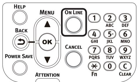 OKI PRO9541DN - Appuyer sur [ON LINE (BOUTON ON LINE)] pour revenir à l'écran. - 1