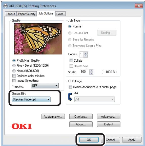 OKI PRO9541DN - Utilisation du récepteur face en bas (la face imprimée est vers le haut) - 4