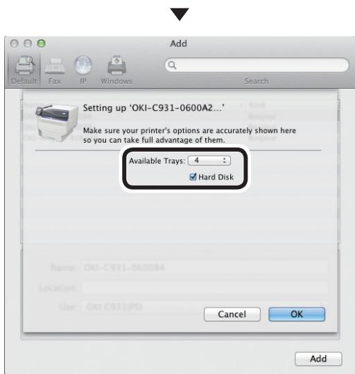 OKI PRO9541DN - Cliquer [Configurer (Configure)] sur l'écran suivant. Si l'unité de bac d'extension en option a été montée sur l'appareil, vous pouvez changer le nombre de bacs. - 2