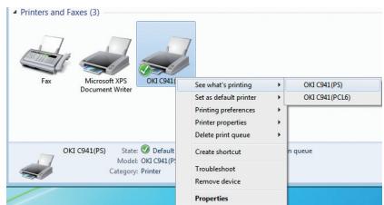 OKI PRO9541DN - Vérifier que le pictogramme OKI C931 est affiché. - 1