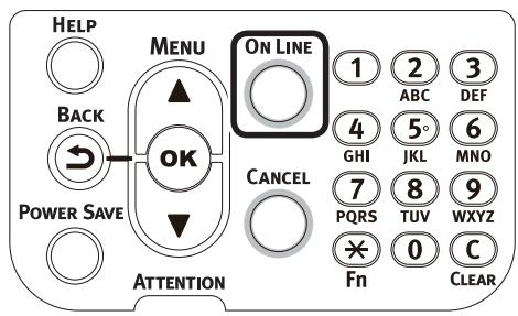OKI PRO9541DN - Appuyer sur [ON LINE (BOUTON ON LINE)] pour revenir à l'écran. - 1