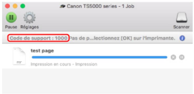 CANON TS5151 - Lorsqu'un code support et un message s'affichent à l'écran : - 3