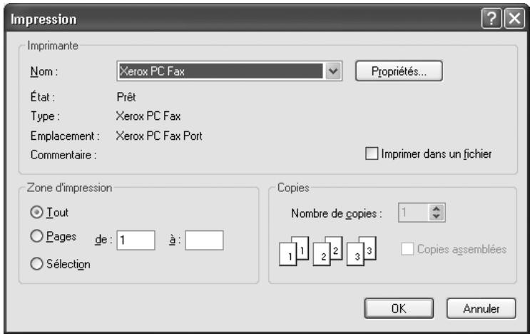 XEROX PHASER 3300MFPV/X - Pour envoyer une télécopie via PC-Fax - 1