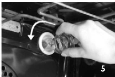 IGNIS AKS185IX - Changing the rear oven lamp bulb: - 5
