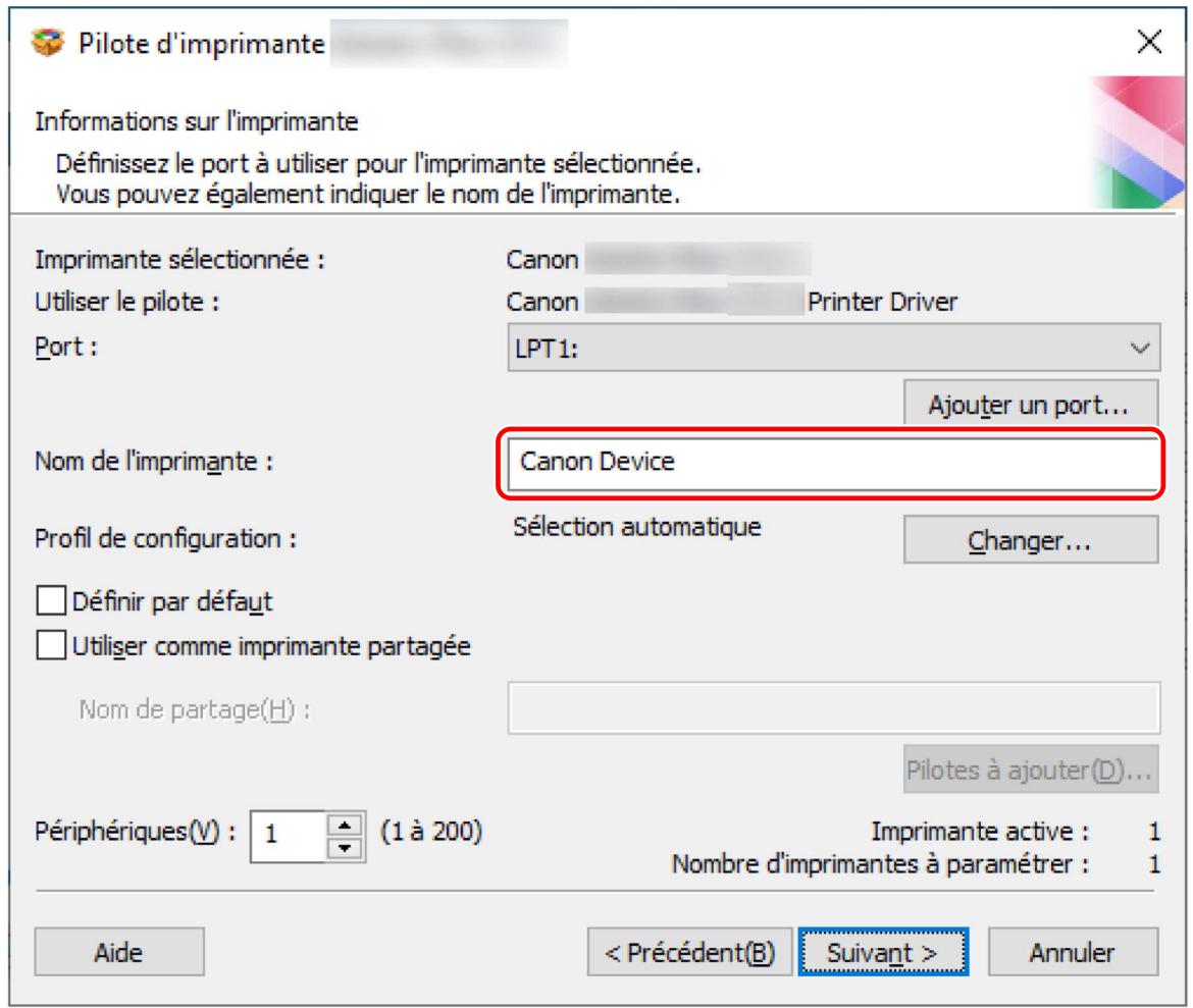 CANON LBP236DW - Lorsque vous importez un profil de configuration : - 1