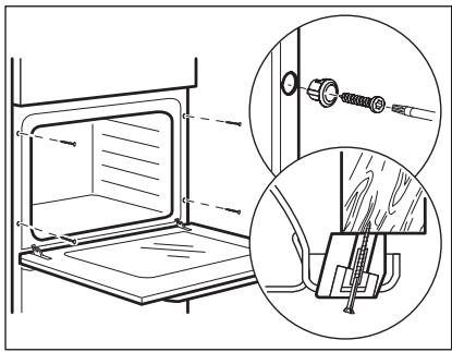 ELECTROLUX EOF6P40VX0  -  EOF6P40VX -  EOF6P40Z -  EOF6P40VX0 - Fixation du four au meuble - 1