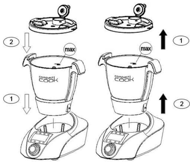 COMPACT COOK DELUXE - Verrouiller le bol et le couvercle - 1