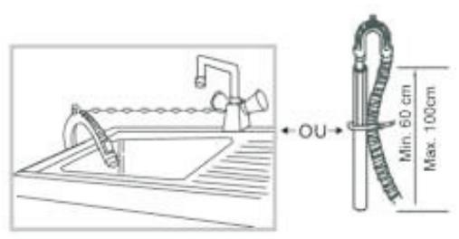 VEDETTE SFV182C - Installation du tuyau d'évacuation (pour évacuer directement l'eau de condensation) - 3