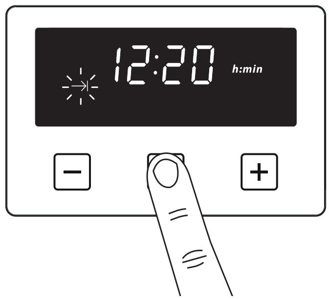 BELLING COOKCENTRE 110 EI  -  COOKCENTRE 110DFT - Réglage de la fin du temps de cuisson (pour définir un temps d'arrêt du four) - 1