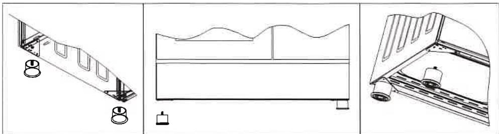 CONTINENTAL EDISON CECP9060IXD - CECP9060MBD - Installation des pieds - 1
