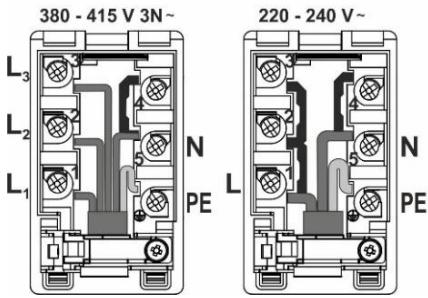 380 - 415 V 3N~ L₃ L₂ L₁ N PE L 220 - 240 V~ N PE