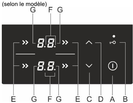 (selon le modèle) G F G 8.8. 8.8. E G F G E C D A B