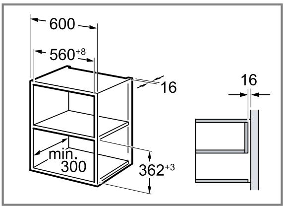 BOSCH BFL520MB0 - BFL520MS0 - BFL520MB0 - BFL520MS0-B - BFL520MB0-B - Misure d'incasso nel mobile a pensile - 1
