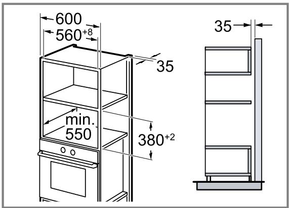 BOSCH BFL520MB0 - BFL520MS0 - BFL520MB0 - BFL520MS0-B - BFL520MB0-B - Misure d'incasso nel mobile a colonna - 1