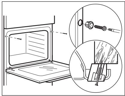 ELECTROLUX EOH3H00X  -  EOH3H54X - Securing the oven to the cabinet - 1