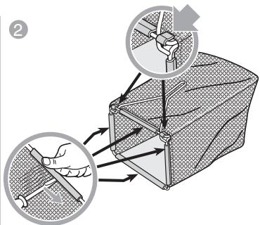 Diagram illustrating a mechanical or structural assembly with labeled components and directional arrows indicating motion or force.