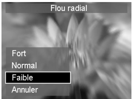 ROLLEI POWERFLEX 210 HD - Pour régler le flou radial pour une image : - 1