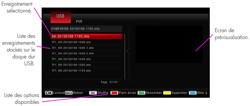 CGV ESAT HD-W5 - Description du gestionnaire/liste des enregistrements - 1