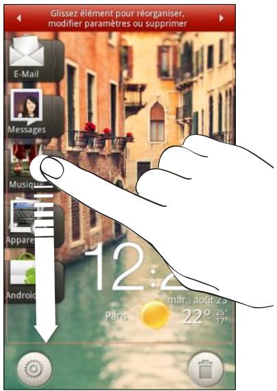 HTC RHYME - Modifier les paramètres d'un widget - 1