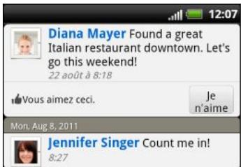 HTC RHYME - Commenter les messages postés sur facebook - 1