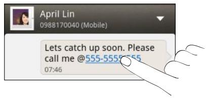 HTC RHYME - Appeler un numéro de téléphone depuis un SMS - 1