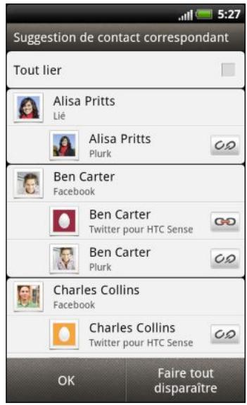 HTC RHYME - Accepter les suggestions de contact correspondant - 1