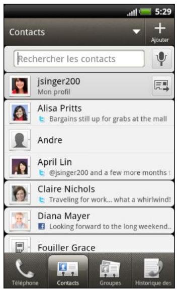 HTC RHYME - Votre liste de contacts - 1