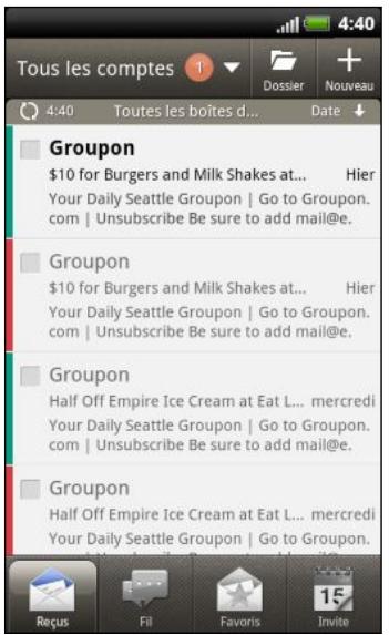HTC RHYME - Consulter votre boîte de réception e-mail - 1