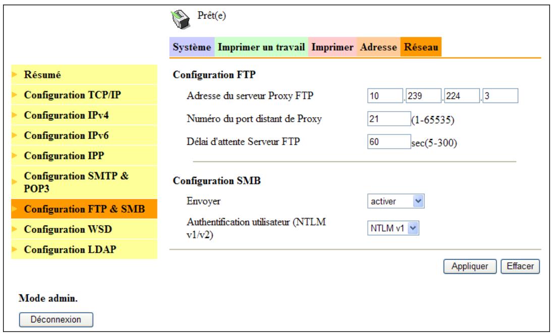 KONICA MINOLTA SCAN 226 - [Réseau] - [configuration FTP &amp; SMB] - 1