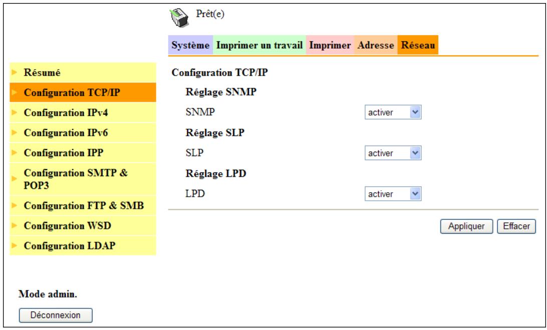 KONICA MINOLTA SCAN 226 - [Réseau] - [configuration tcp/ip] - 1