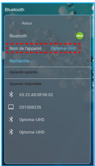 OPTOMA CINEMAX P2 - Appairage de votre appareil bluetooth avec le projecteur - 2