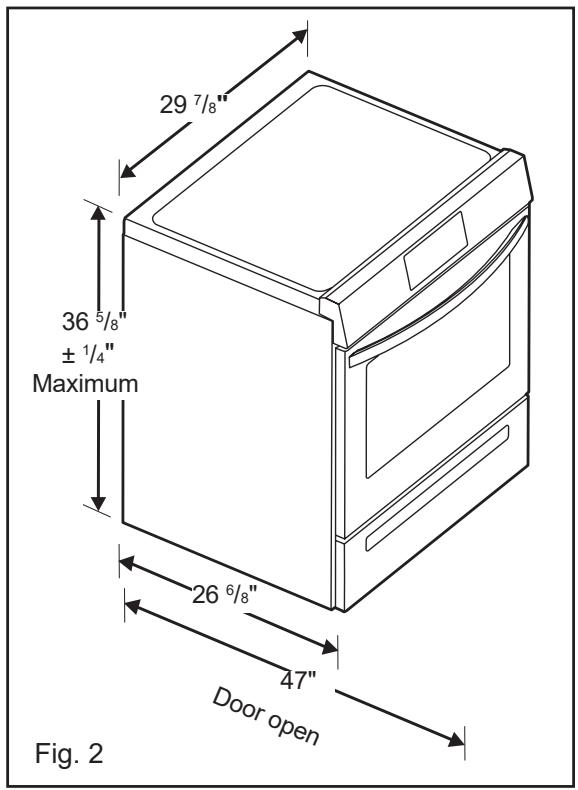 FRIGIDAIRE CGIH3047VF - Clearances and Dimensions - 2