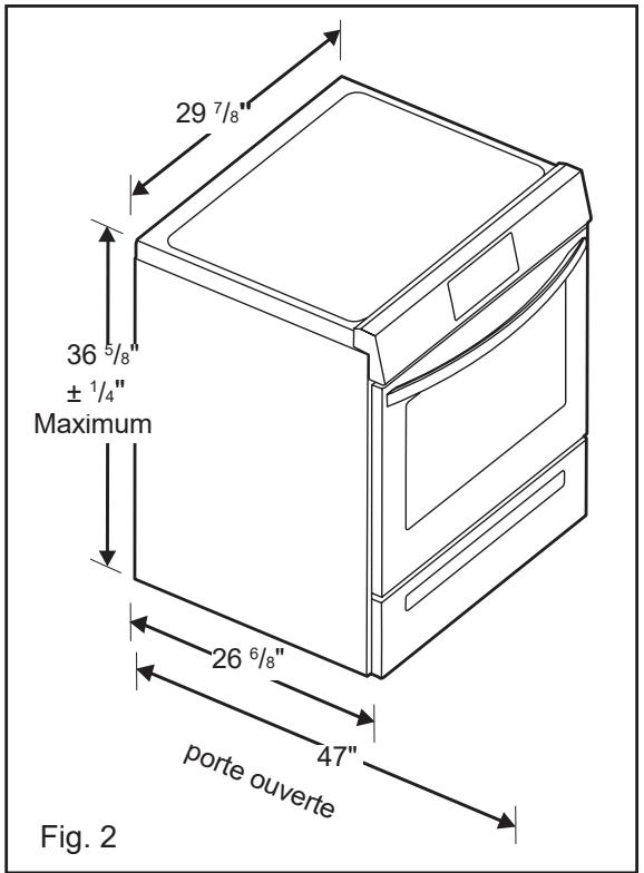FRIGIDAIRE CGIH3047VF - Dégagements et dimensions - 2