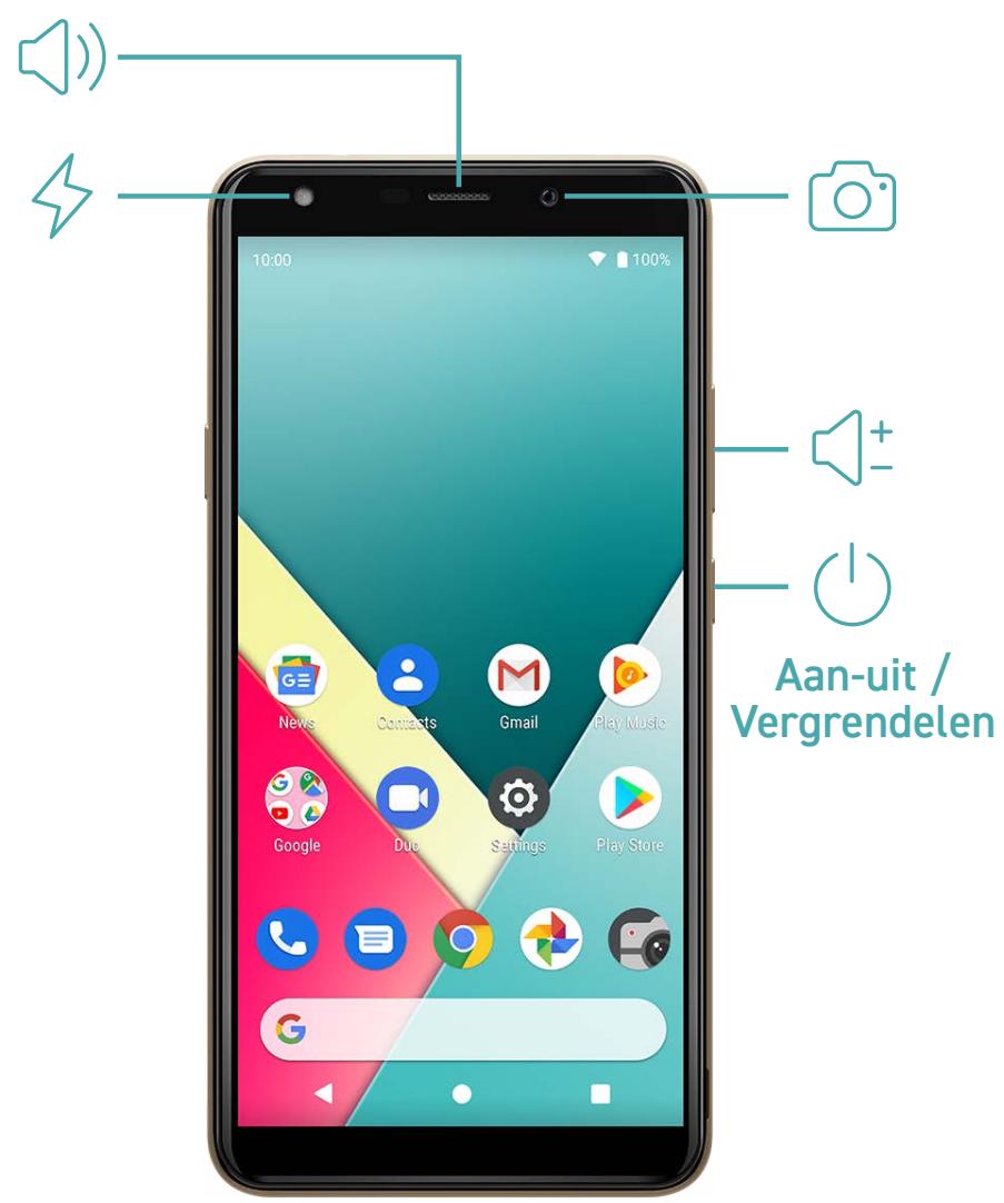 10:00 100% Aan-uit / Vergrendelen News Contacts Gmail Play Music Google Duo Settings Play Store