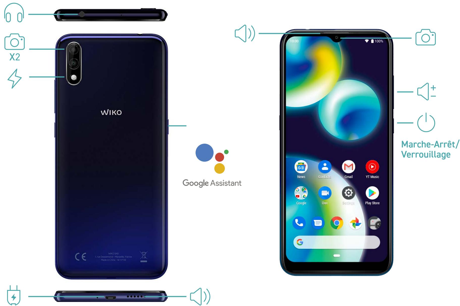 WIKO VIEW4 LITE - Contenu du coffret : - 3