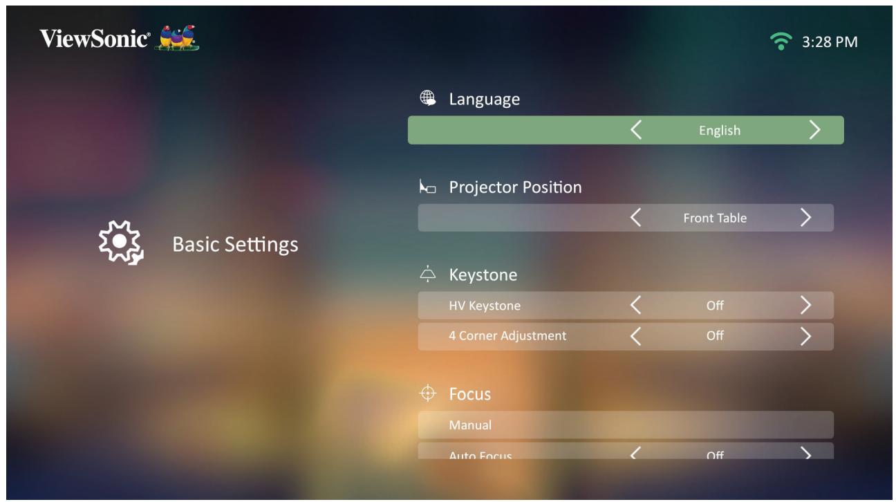 VIEWSONIC M2 - Basic settings (Paramètres de base) - 2