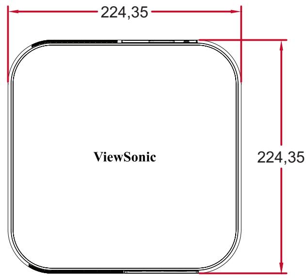 VIEWSONIC M2 - Dimensions du projecteur - 1