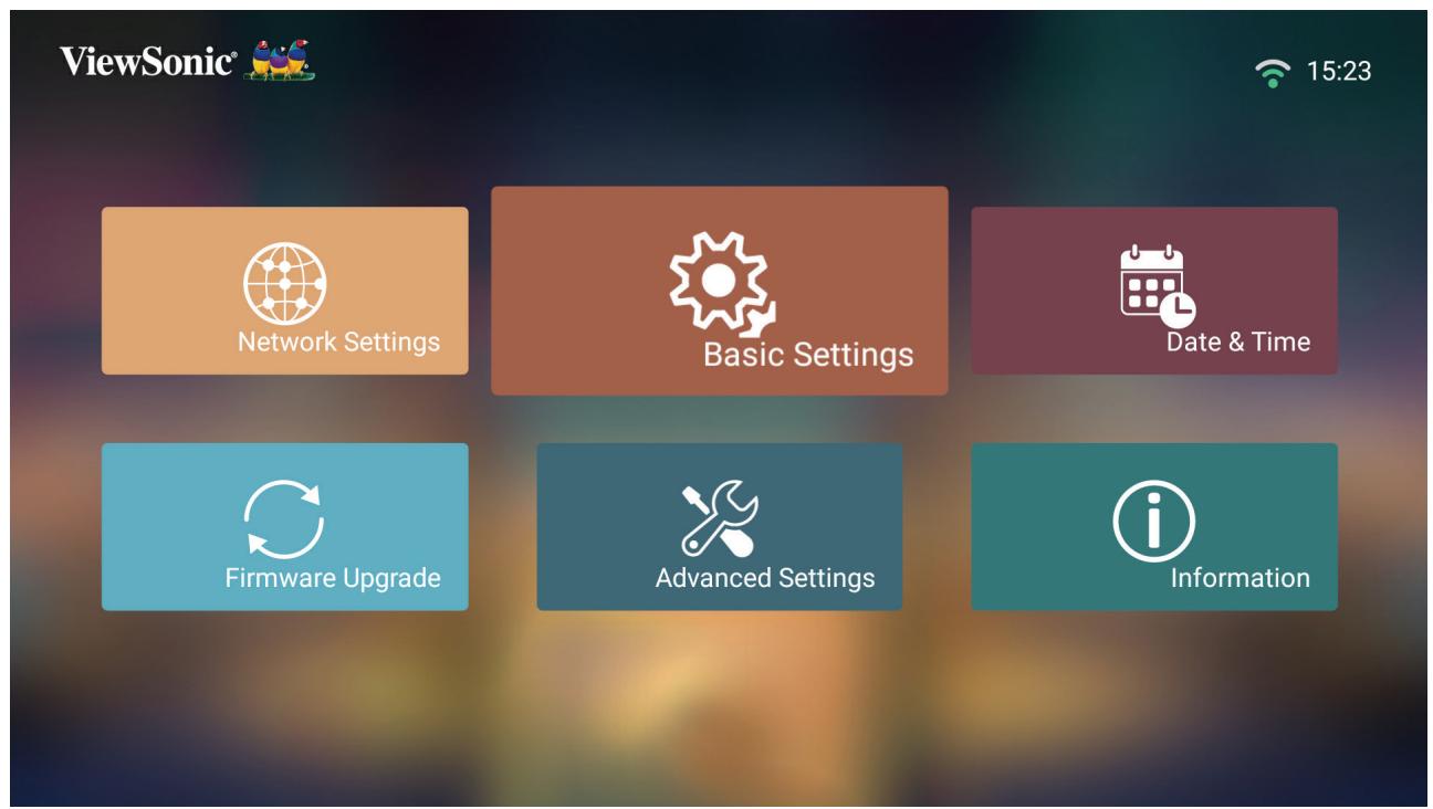 VIEWSONIC M2 - Basic settings (Paramètres de base) - 1