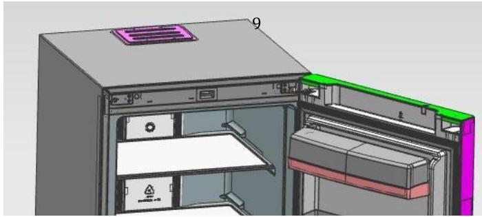 CANDY CFU 050 EN - ▶ Changement de porte droite-gauche - 9