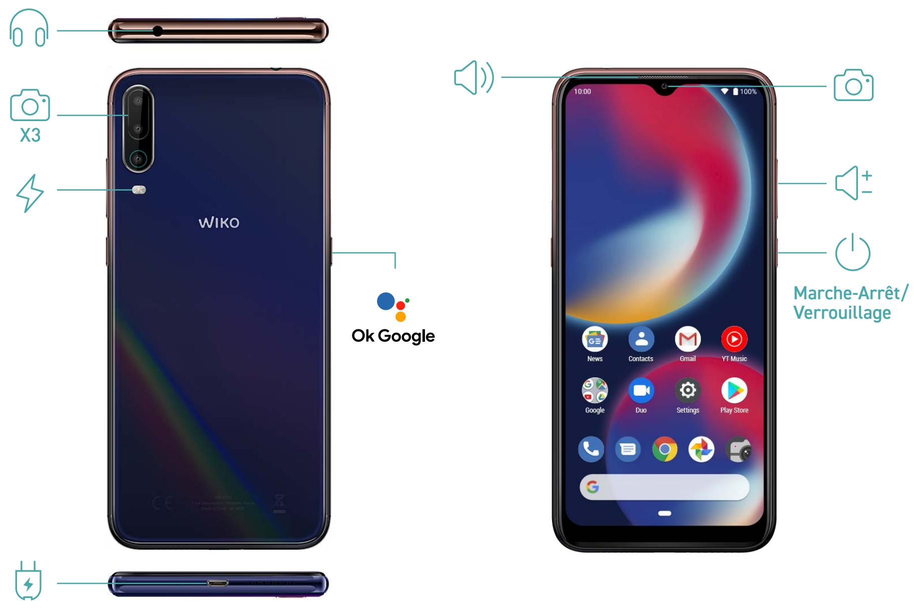 WIKO VIEW4 - Contenu du coffret : - 2