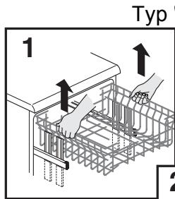 CANDY CELDIMN4D622PB - Anmerkung: HEBEN ODER SENKEN SIE DEN KORB NIEMALS EINSEITIG (Abb. 3). - 1