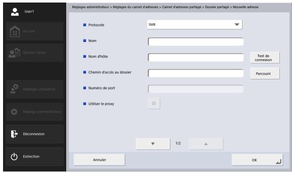 CANON IMAGEFORMULA SCANFRONT 400 - Écran d'enregistrement de dossier partagé - 1