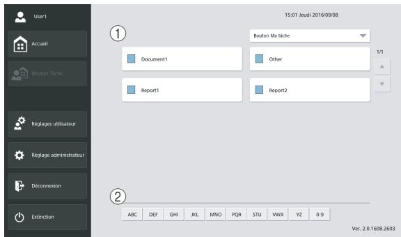 CANON IMAGEFORMULA SCANFRONT 400 - Écran des boutons de tâche - 1