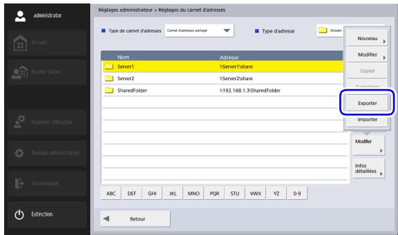 CANON IMAGEFORMULA SCANFRONT 400 - Appuyez sur [Modifier] - [Exporter]. - 1