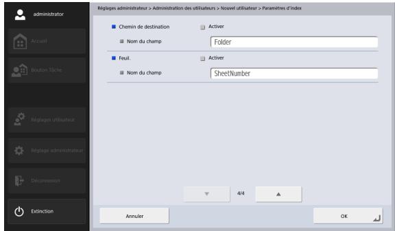 CANON IMAGEFORMULA SCANFRONT 400 - Paramètres d'index - 3
